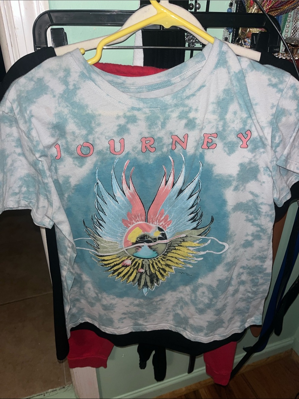 Journey Tie-Dye Graphic Short Sleeve Tee - Blue & Pink